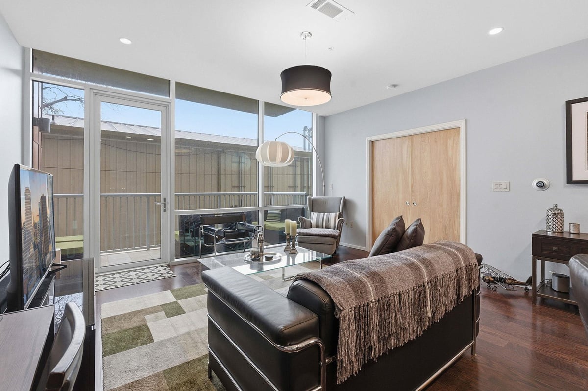 Primary bedroom at 1600 Barton Springs Rd Unit #1106 - 1 bed 1 bath home