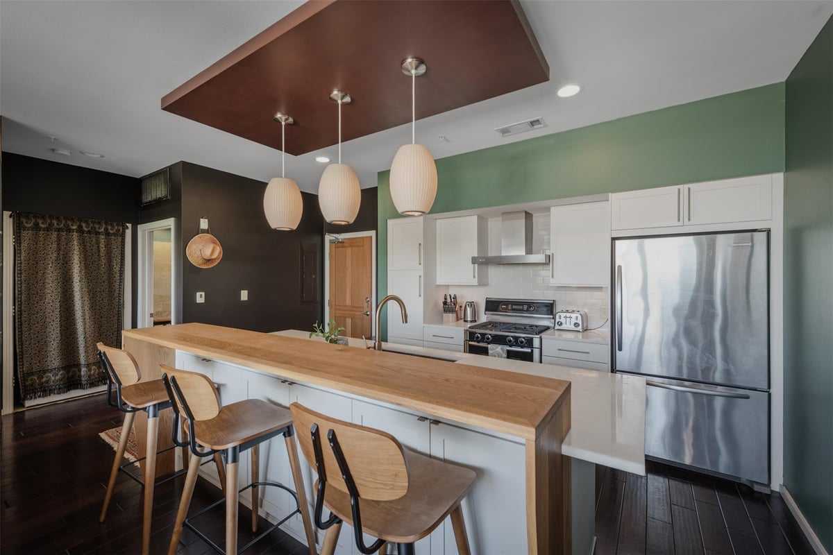Primary bedroom at 1600 Barton Springs Rd Unit #1507 - 2 bed 2 bath home