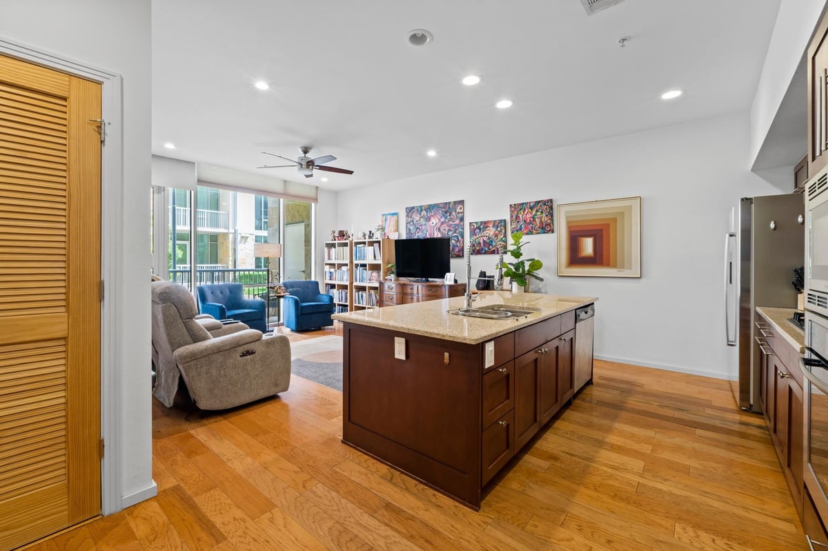 Primary bedroom at 1600 Barton Springs Rd Unit #5102 - 1 bed 1 bath home