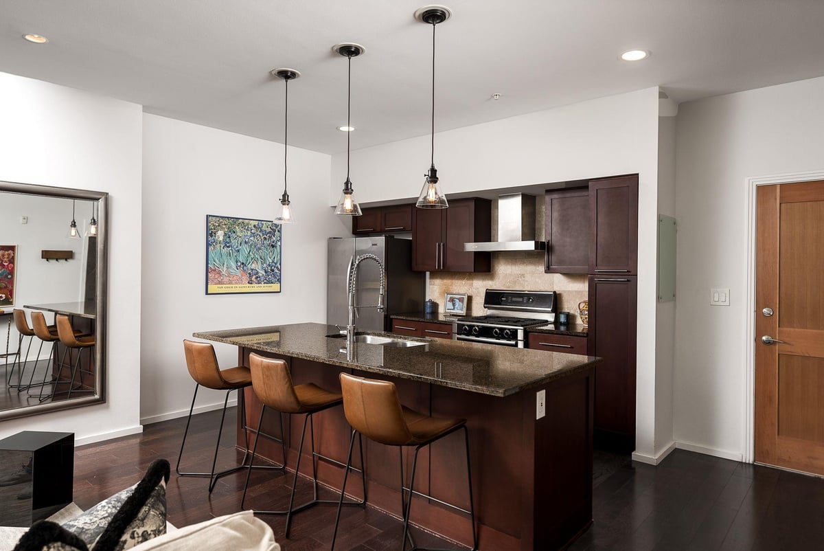Primary bedroom at 1600 Barton Springs Rd Unit #5108 - 1 bed 1 bath home