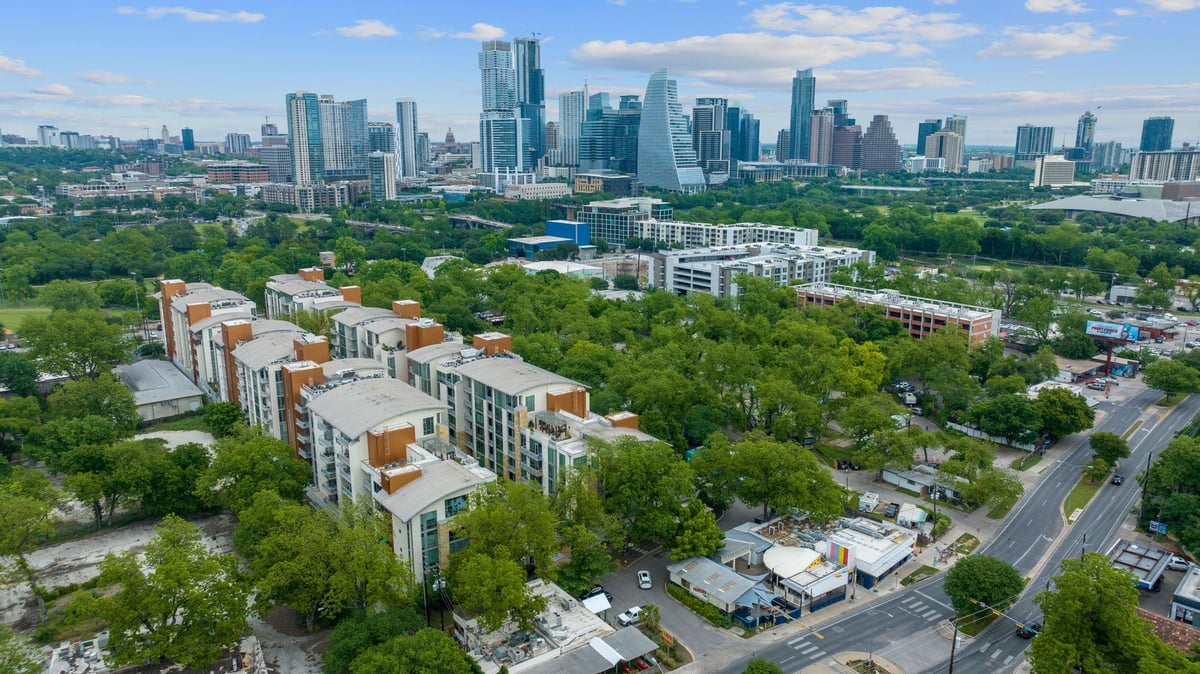 Living area at 1600 Barton Springs Rd Unit #5406 - 2 bed 2 bath home