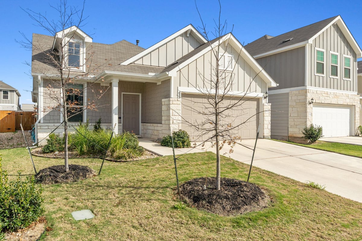 View 1600 Hope Ranch RD in Reserve at North Fork 1600 Hope Ranch RD - front exterior - Luxury home in Reserve at North Fork, Leander, TX