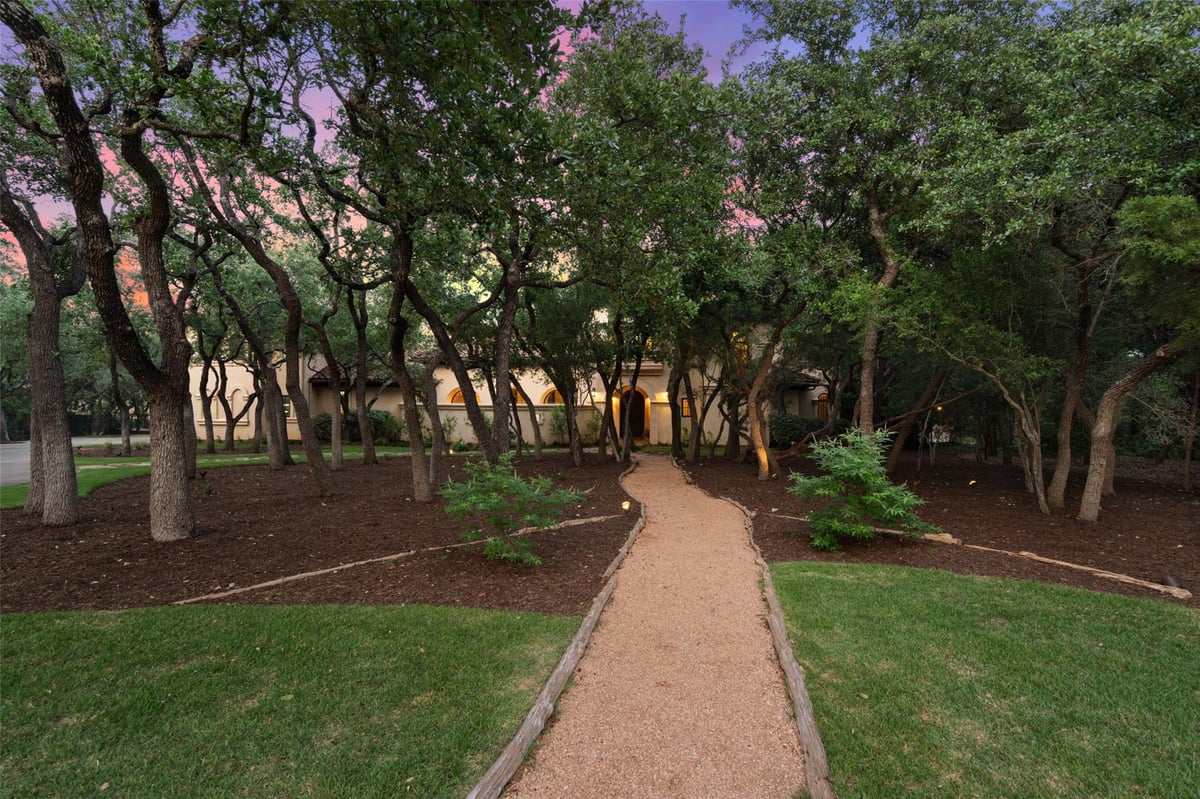 View 16001 Pontevedra Pl in Spanish Oaks 16001 Pontevedra Pl - front exterior - Luxury home in Spanish Oaks, Austin, TX