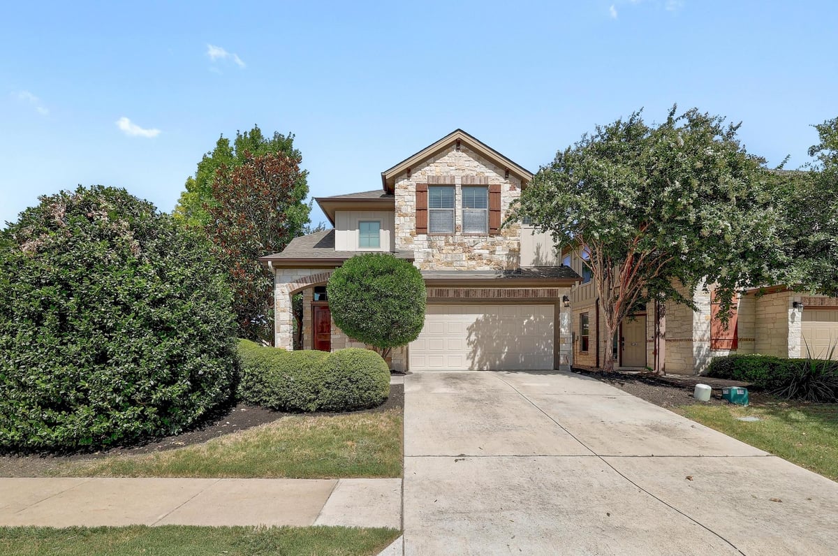 View 16016 Travesia Way in Raceway Single Family Sub Sec 16016 Travesia Way - front exterior - Luxury home in Raceway Single Family Sub Sec, Austin, TX