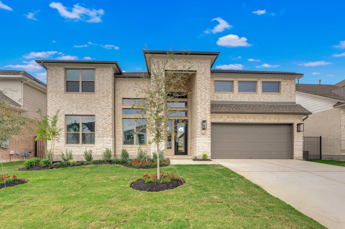 View 161 Montecilo Dr in Santa Rita Ranch 161 Montecilo Dr - front exterior - Luxury home in Santa Rita Ranch, Liberty Hill, TX