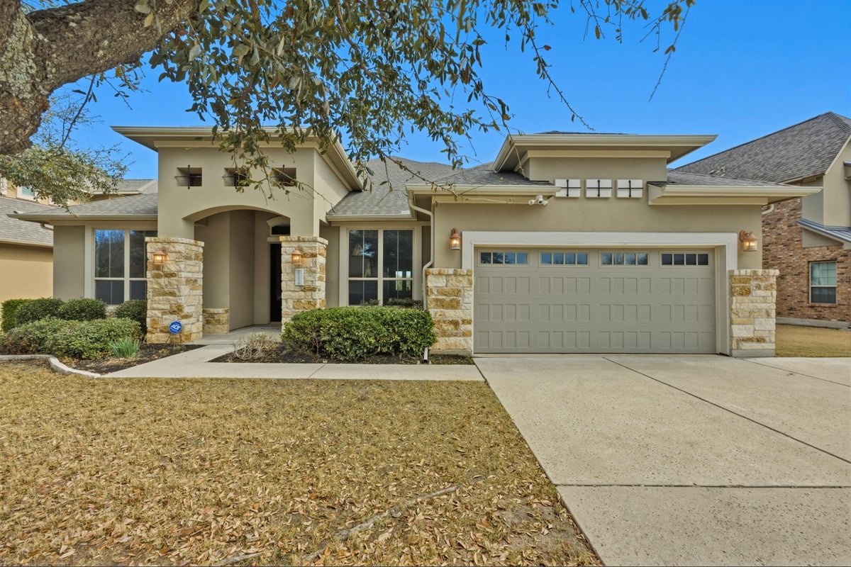 View 16100 Zagros WAY in Falconhead West Ph 1 Sec 2 & 16100 Zagros WAY - front exterior - Luxury home in Falconhead West Ph 1 Sec 2 &, Austin, TX