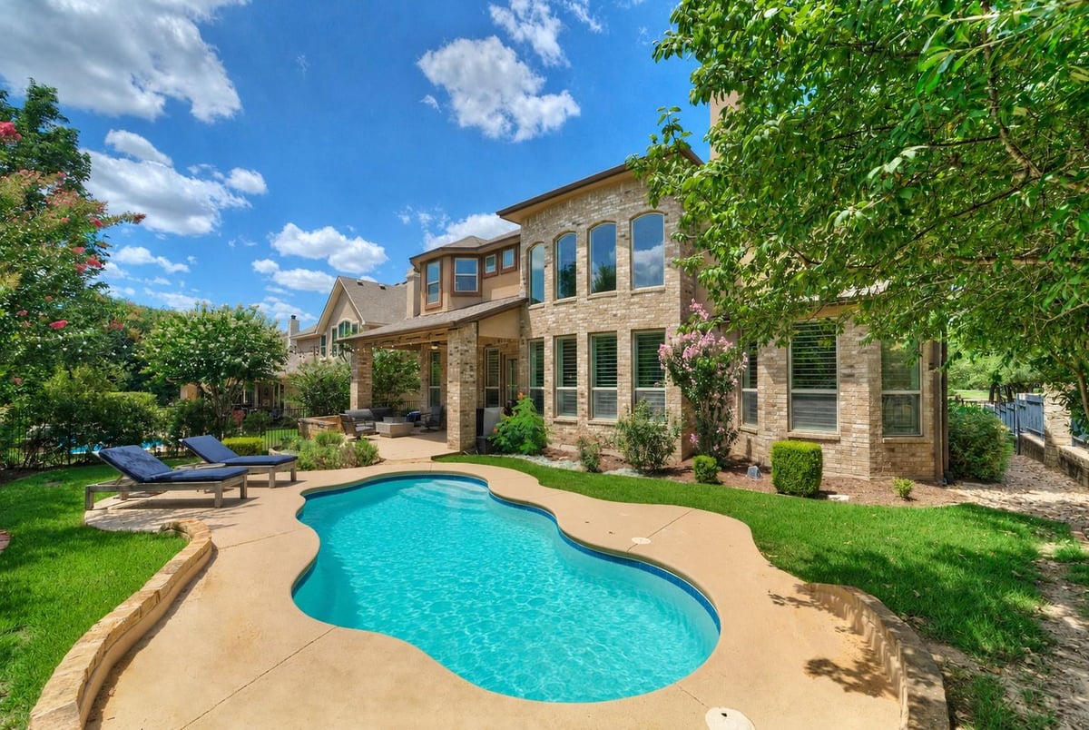 View 16105 Maritime Alps WAY in Falconhead West Ph 1 Sec 2 & 16105 Maritime Alps WAY - front exterior - Luxury home in Falconhead West Ph 1 Sec 2 &, Austin, TX
