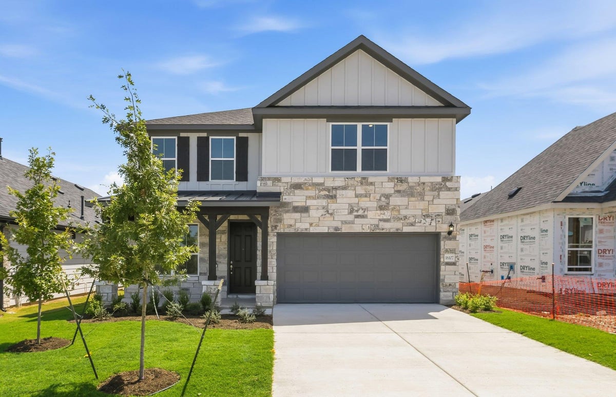 View 16107 Emma Edge LN in Kuempel Farms 16107 Emma Edge LN - front exterior - Luxury home in Kuempel Farms, Pflugerville, TX