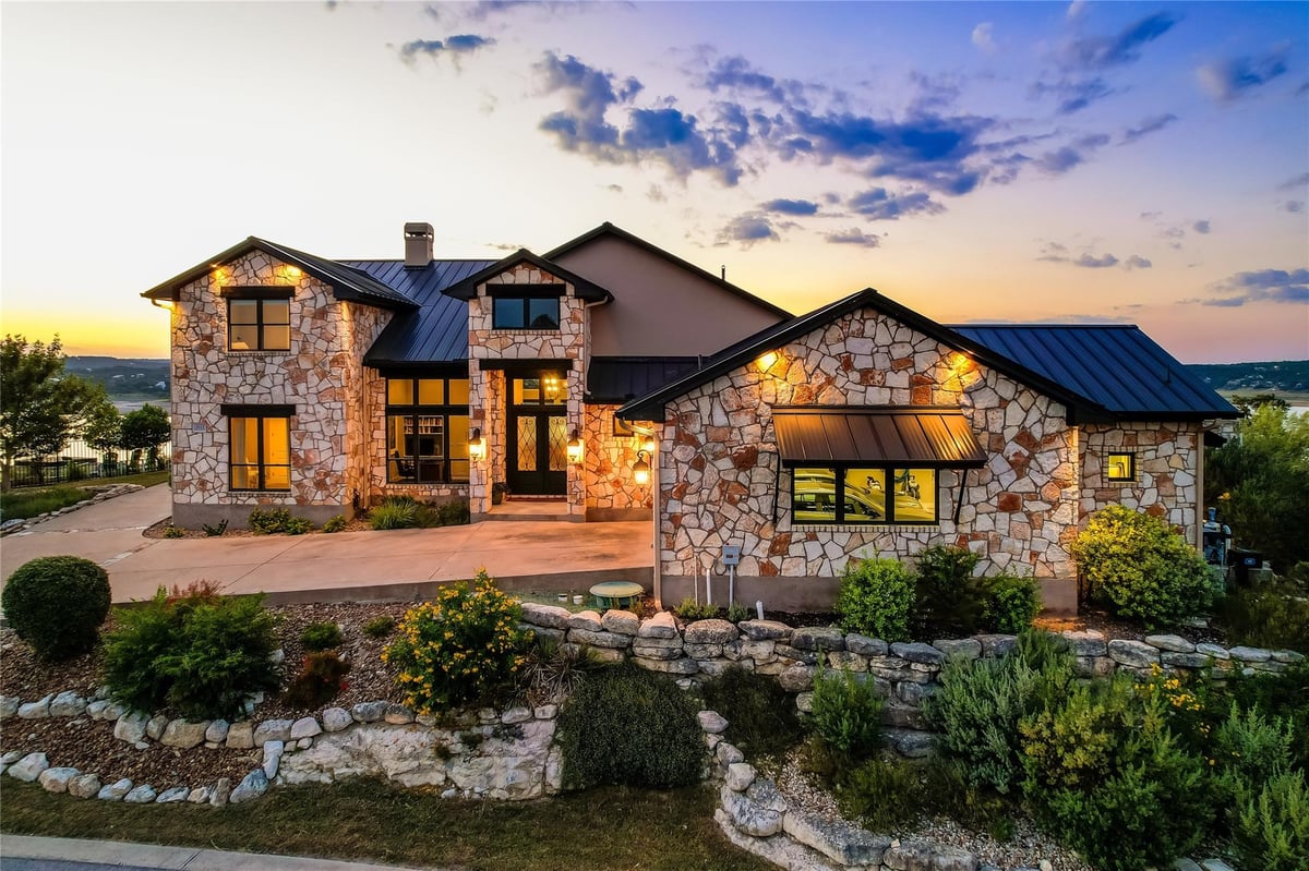 View 1612 Watercliffe DR in Waterford On Lake Travis 1612 Watercliffe DR - front exterior - Luxury home in Waterford On Lake Travis, Lago Vista, TX