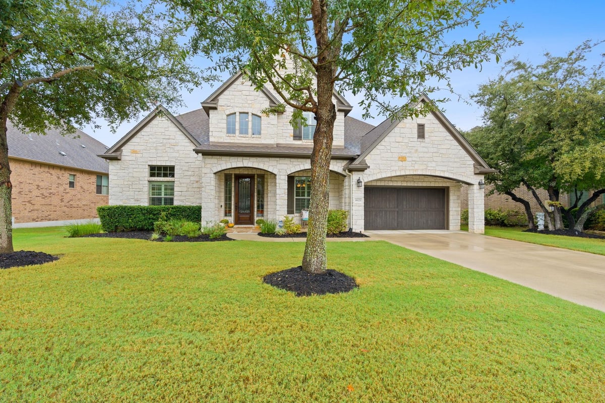 View 16121 Zagros WAY in Falconhead West Ph 1 Sec 2 & 16121 Zagros WAY - front exterior - Luxury home in Falconhead West Ph 1 Sec 2 &, Austin, TX