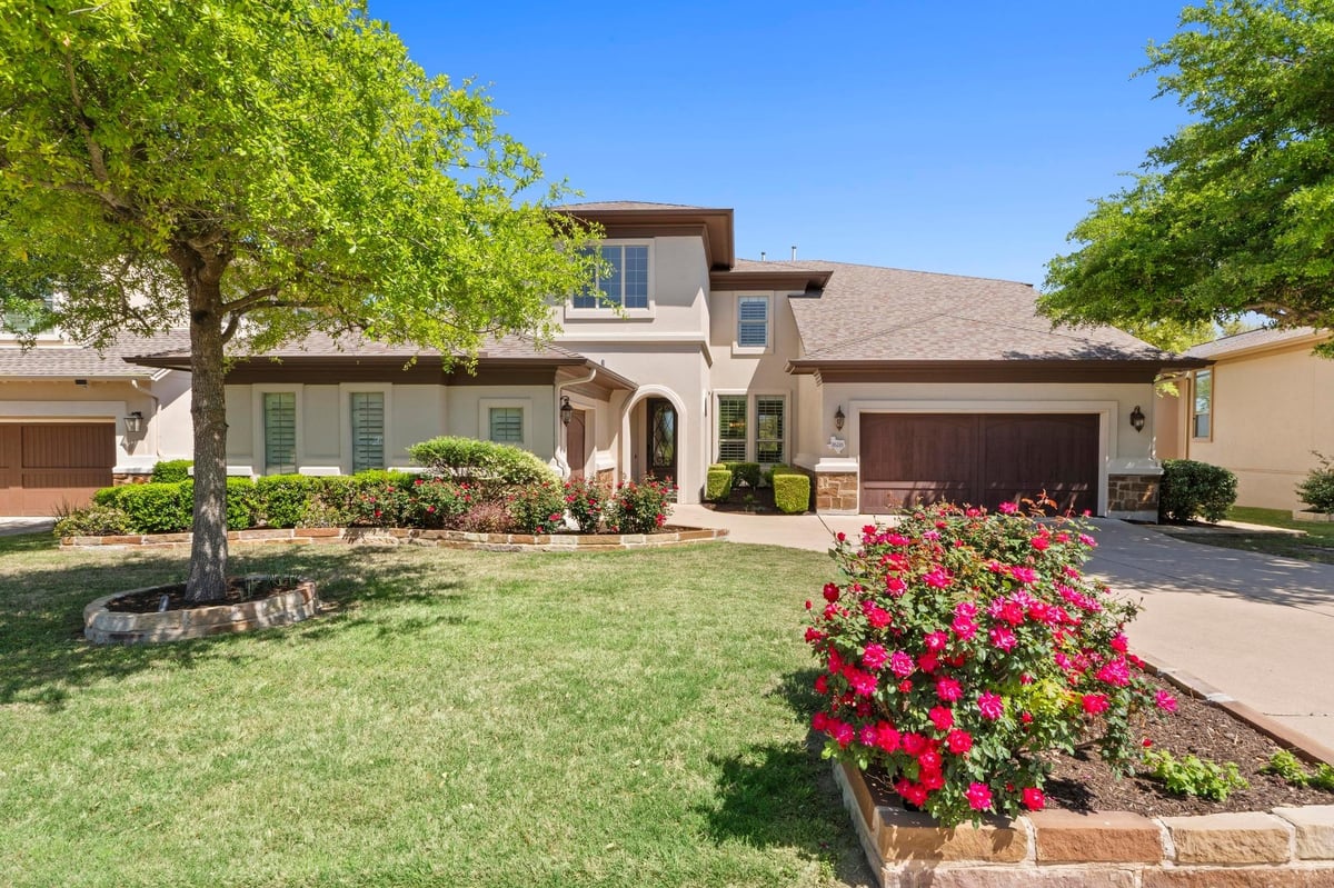 View 16216 Zagros WAY in Falconhead West Ph 1 Sec 2 & 16216 Zagros WAY - front exterior - Luxury home in Falconhead West Ph 1 Sec 2 &, Austin, TX