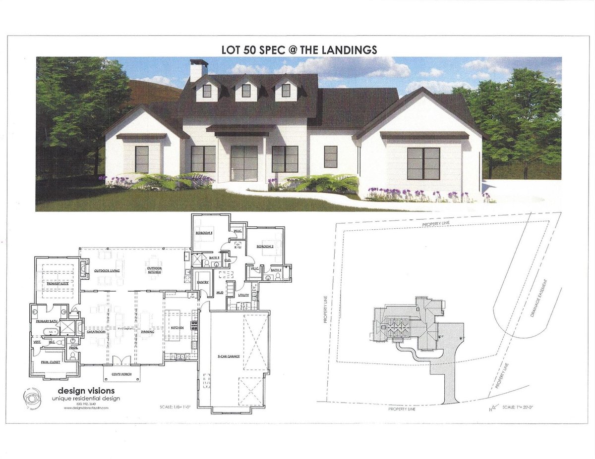 163  Landings Way - front exterior - Luxury home in The Landings at Lake Travis, Spicewood, TX