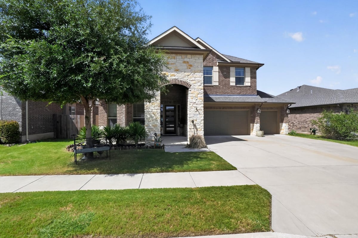 View 16420 Marcello DR in Sorento Ph 3 16420 Marcello DR - front exterior - Luxury home in Sorento Ph 3, Pflugerville, TX