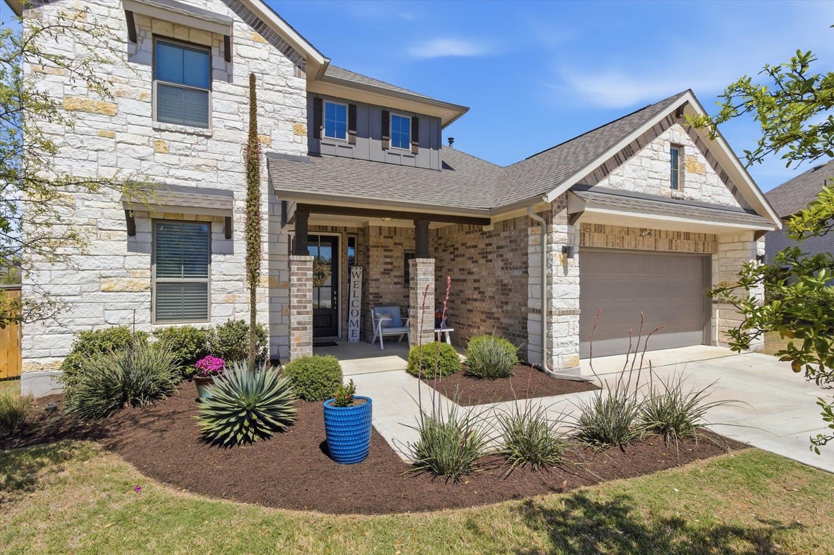 View 166 W Branch Rd in 6 CREEKS 166 W Branch Rd - front exterior - Luxury home in 6 CREEKS, Kyle, TX