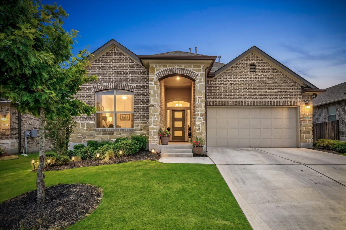 View 16705 Marcello DR in SORENTO PHS 5 16705 Marcello DR - front exterior - Luxury home in SORENTO PHS 5, Pflugerville, TX