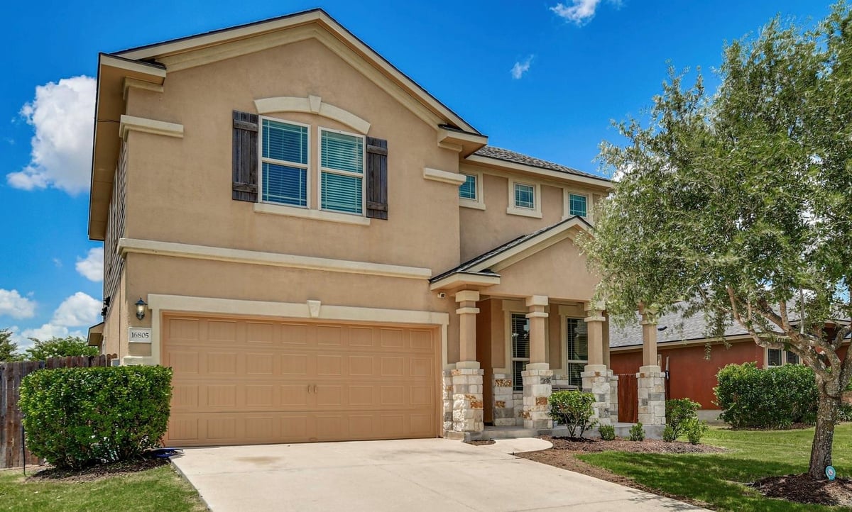 View 16805 Bridgefarmer BLVD in Reserve At Westcreek Amd 16805 Bridgefarmer BLVD - front exterior - Luxury home in Reserve At Westcreek Amd, Pflugerville, TX