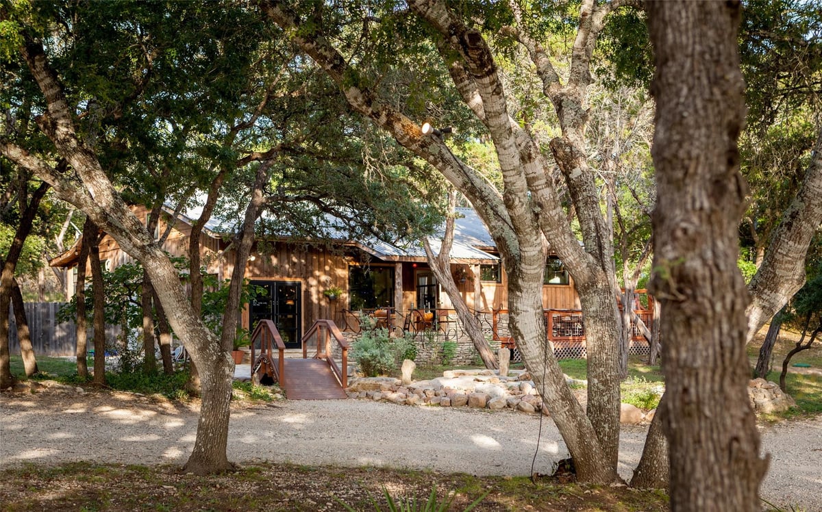 View 16920 RR RD Unit #12 in Unknown 16920 RR RD Unit #12 - front exterior - Luxury home in Unknown, Wimberley, TX
