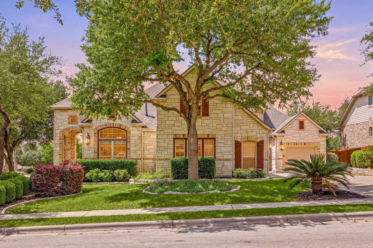 View 170 Eaton Ln in Belterra Ph 1 Sec 6a 170 Eaton Ln - front exterior - Luxury home in Belterra Ph 1 Sec 6a, Austin, TX