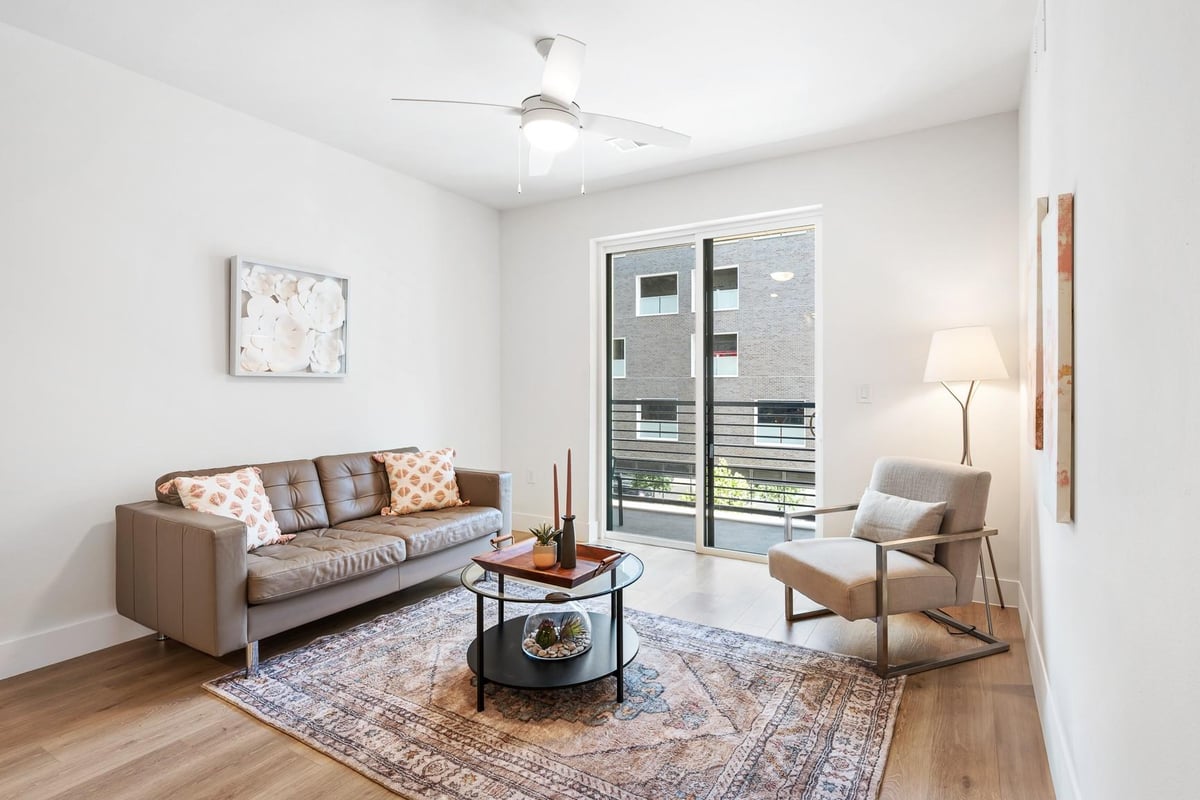 Primary bedroom at 1701 Simond Ave Unit #201 - 1 bed 1 bath home