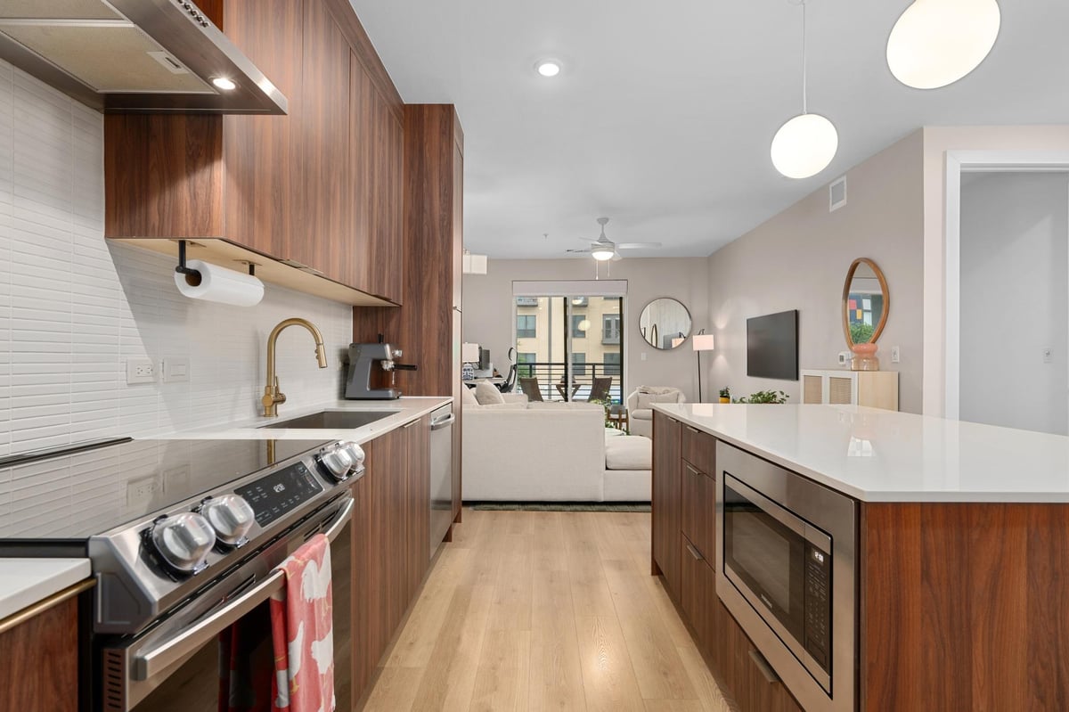 Kitchen at 1701 Simond Ave Unit #215 - 1 bed 1 bath home