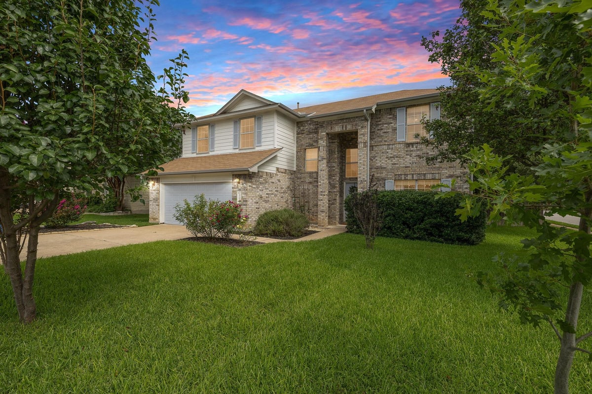 View 1701 Warwick WAY in Carriage Hills 1701 Warwick WAY - front exterior - Luxury home in Carriage Hills, Cedar Park, TX