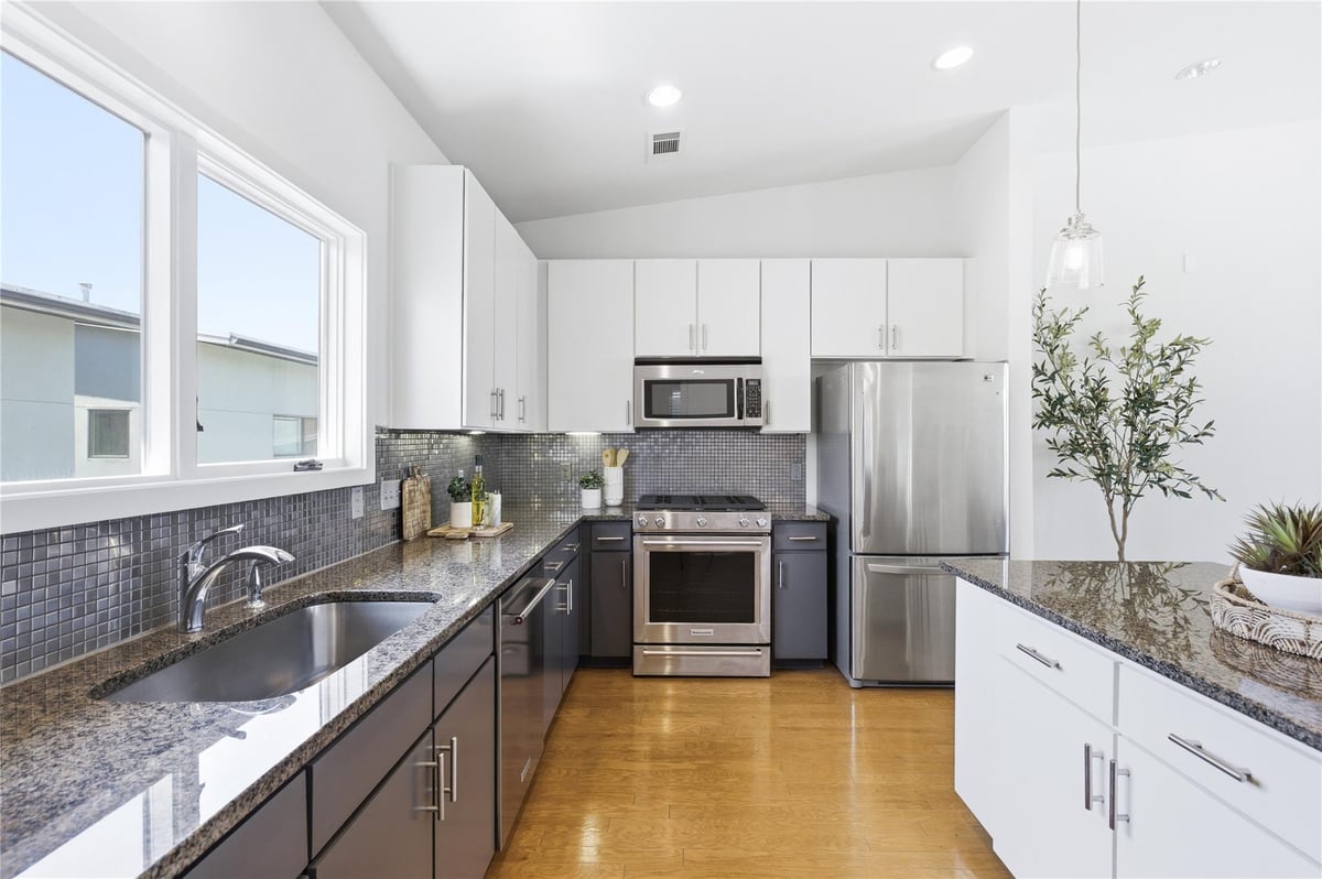 Primary bedroom at 1702 S Lamar Blvd Unit #12 - 2 bed 2 bath home