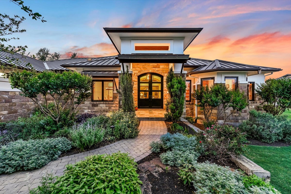 17100 FLAGLER Dr - front exterior - Luxury home in Belvedere Ph 03, Austin, TX