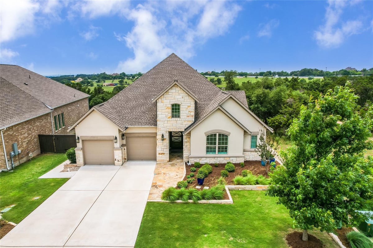 View 172 Encanto Pl in Belterra 172 Encanto Pl - front exterior - Luxury home in Belterra, Austin, TX
