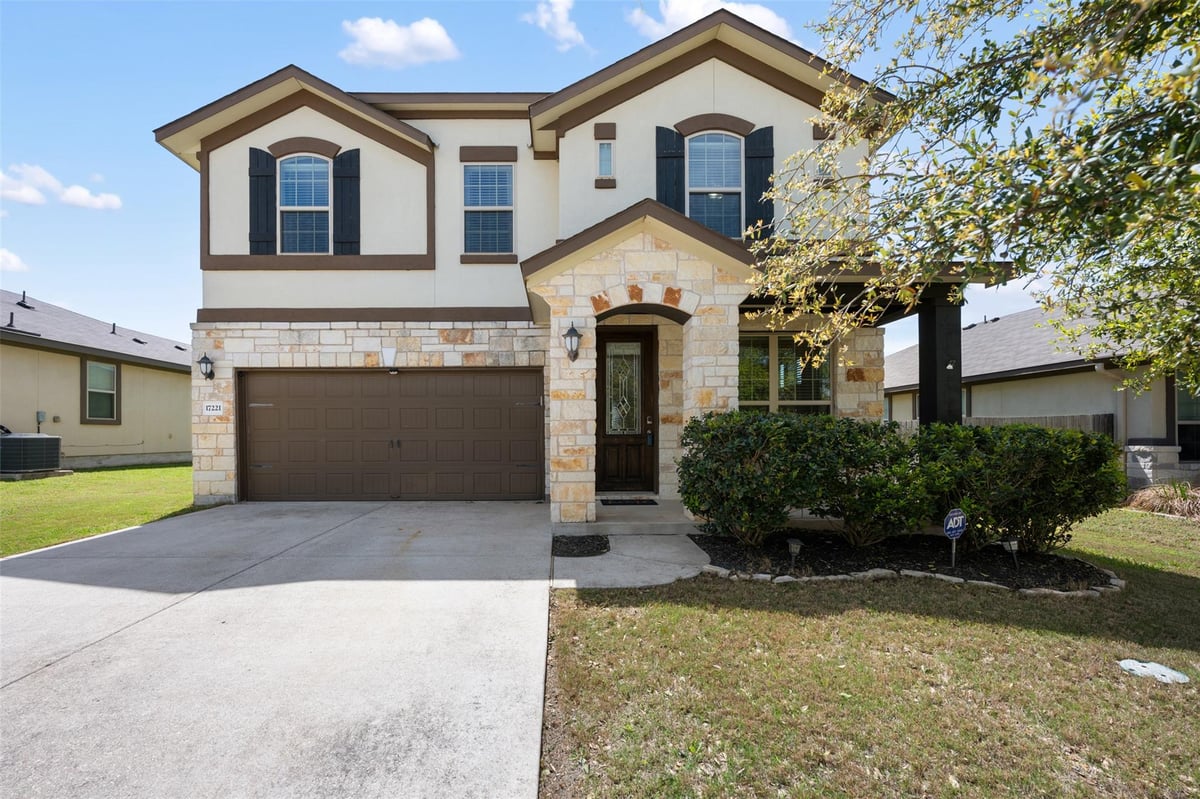 View 17221 Brittle Ln in Verona Sec 1 17221 Brittle Ln - front exterior - Luxury home in Verona Sec 1, Pflugerville, TX