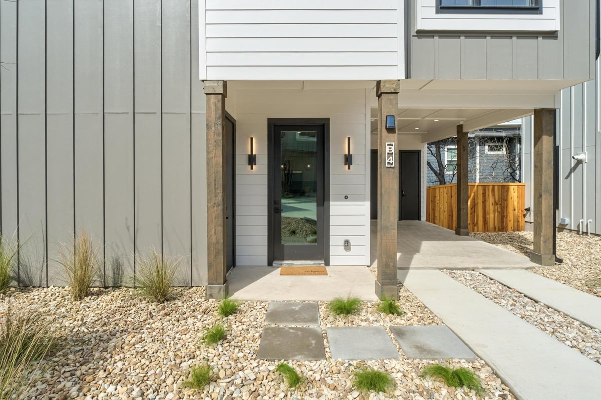 View 1736 Bunche RD Unit #B5 in 1736 Bunche Condominiums 1736 Bunche RD Unit #B5 - front exterior - Luxury home in 1736 Bunche Condominiums, Austin, TX