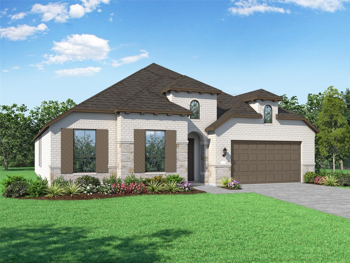 View 174 Stock Pond Trl in 6 Creeks at Waterridge 174 Stock Pond Trl - front exterior - Luxury home in 6 Creeks at Waterridge, Kyle, TX