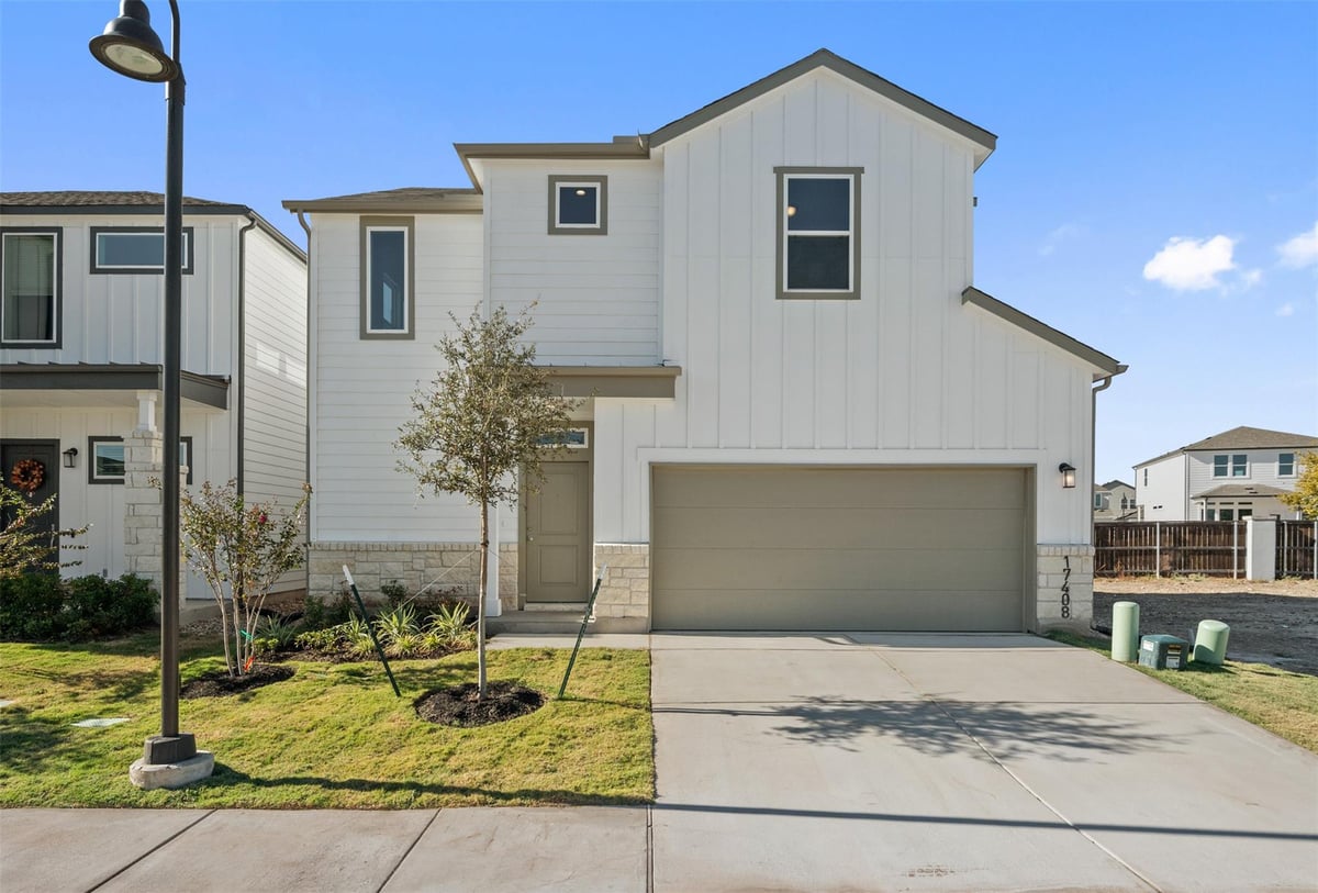 View 17408 Monastrell Ln in Cielo East City Homes 17408 Monastrell Ln - front exterior - Luxury home in Cielo East City Homes, Pflugerville, TX