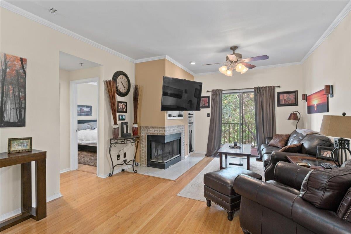 Primary bedroom at 1741 Spyglass Dr Unit #2-102 - One Barton Place Condo, Austin, TX