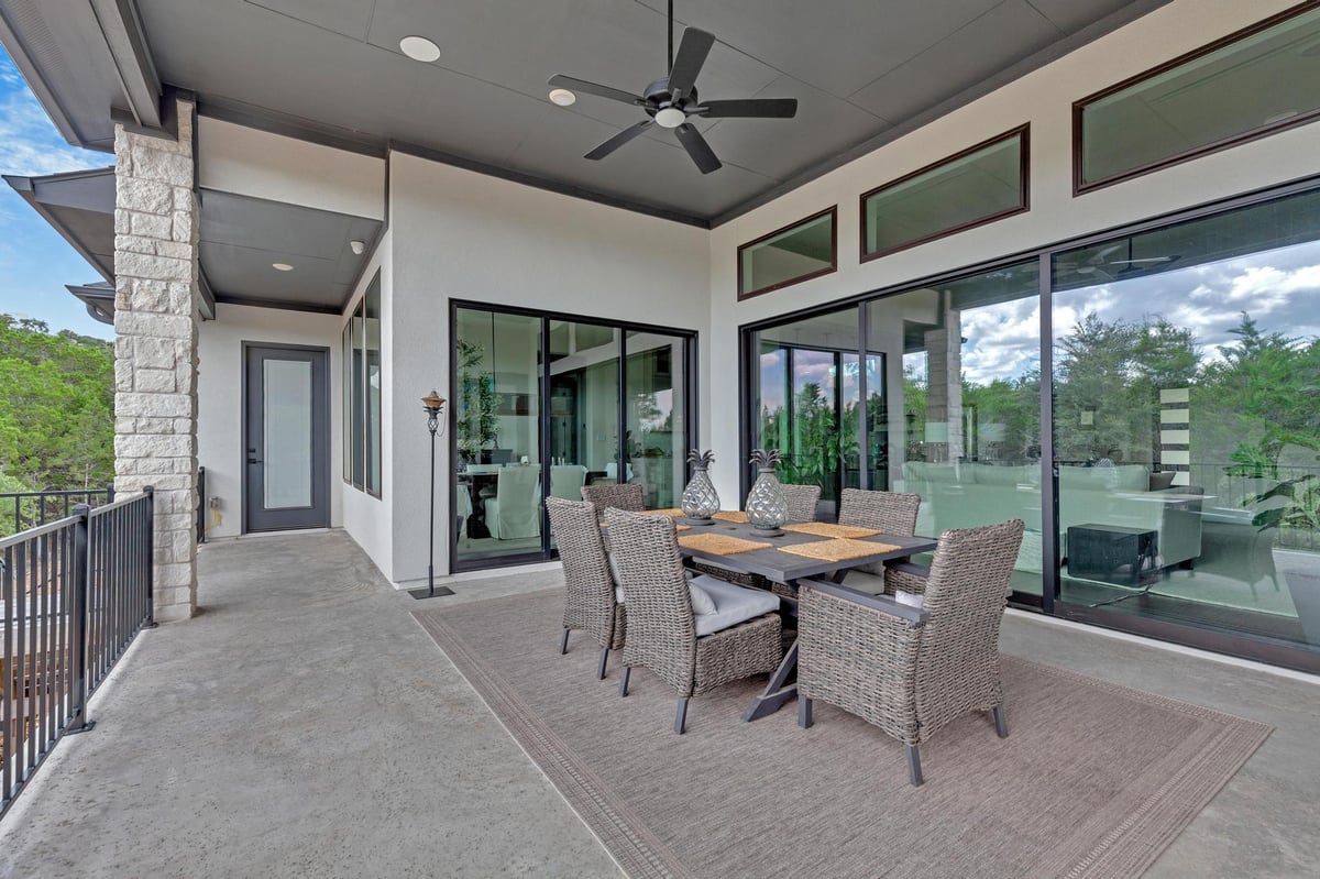 View 17809 Maritime Point DR in Hollows Of Northshore Amd 17809 Maritime Point DR - front exterior - Luxury home in Hollows Of Northshore Amd, Jonestown, TX