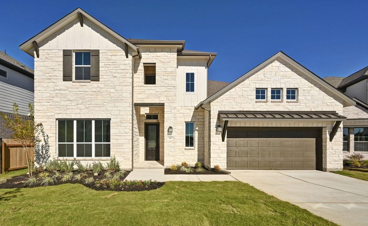 View 180 Montecilo Dr in Santa Rita Ranch 180 Montecilo Dr - front exterior - Luxury home in Santa Rita Ranch, Liberty Hill, TX