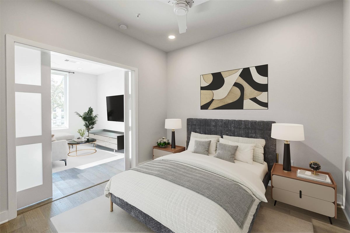Primary bedroom at 1800 E 4th St Unit #205 - 1 bed 1 bath home