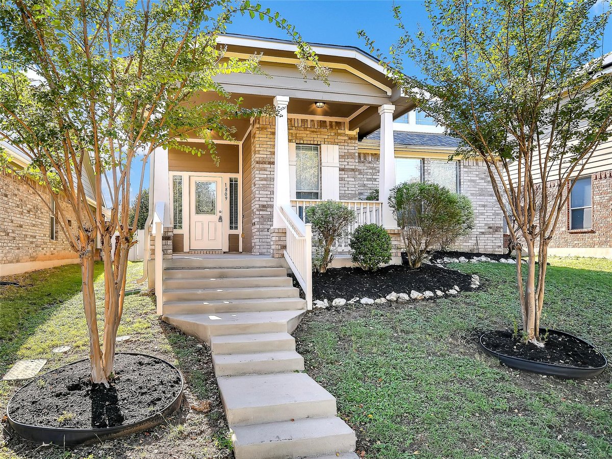 View 1809 Big Bend DR in Cedar Park Towncenter Sec 4 1809 Big Bend DR - front exterior - Luxury home in Cedar Park Towncenter Sec 4, Cedar Park, TX