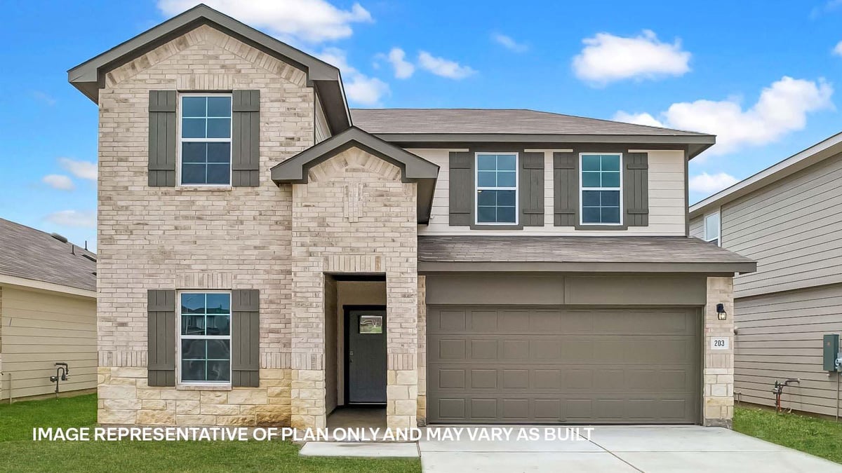 View 181 Mustang Lake Cir in Prairie Lakes 181 Mustang Lake Cir - front exterior - Luxury home in Prairie Lakes, Buda, TX