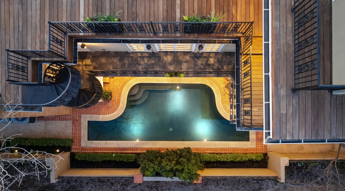 1810 W 35th Street - courtyard pool from above, view 1