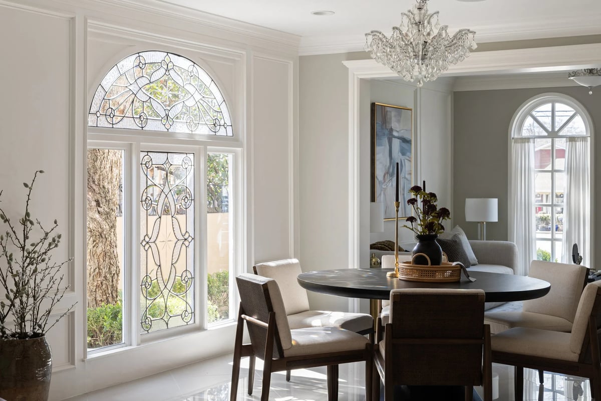 1810 W 35th Street - dining room with imported leaded glass window, view 2