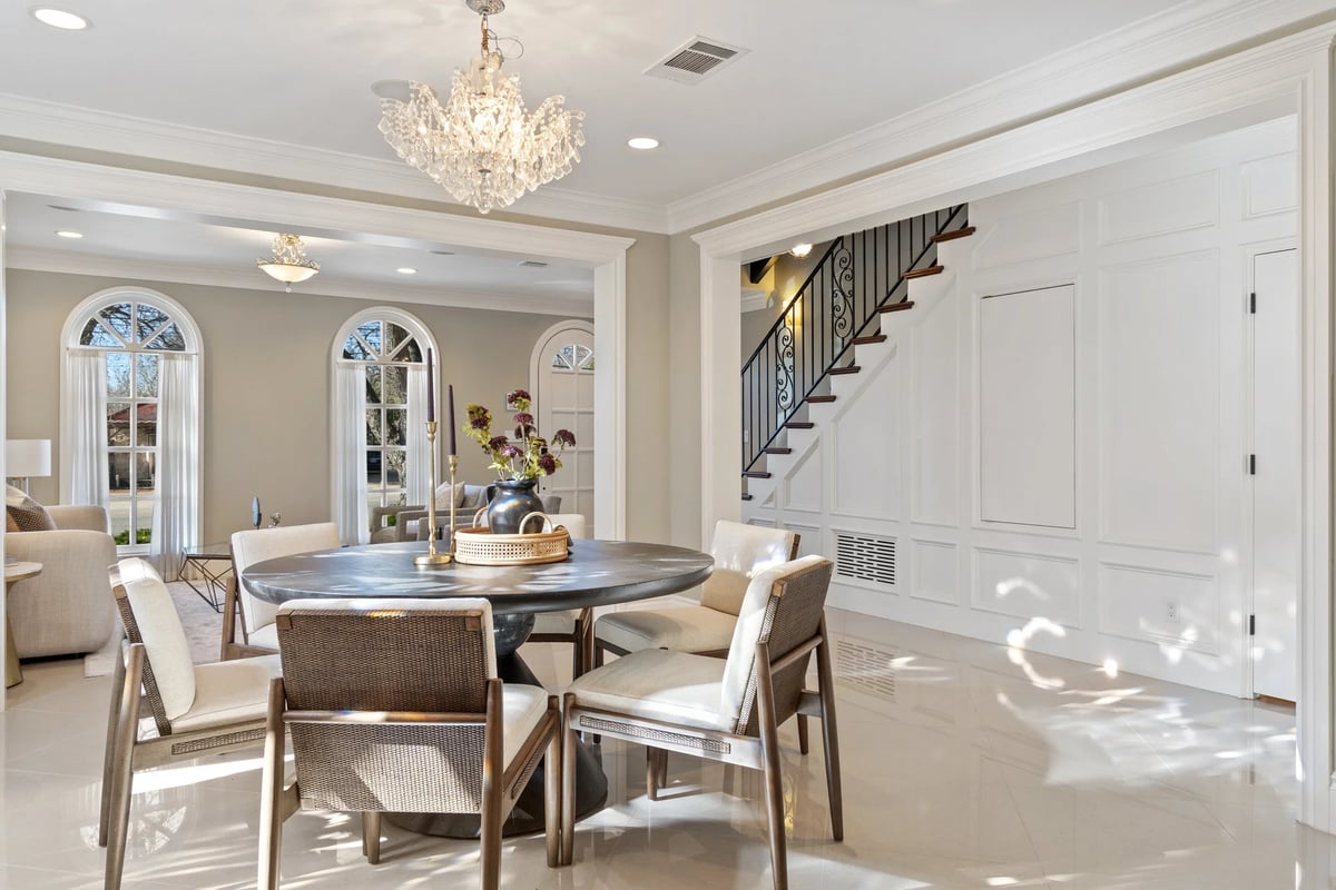 1810 W 35th Street - dining room with imported leaded glass window, view 9