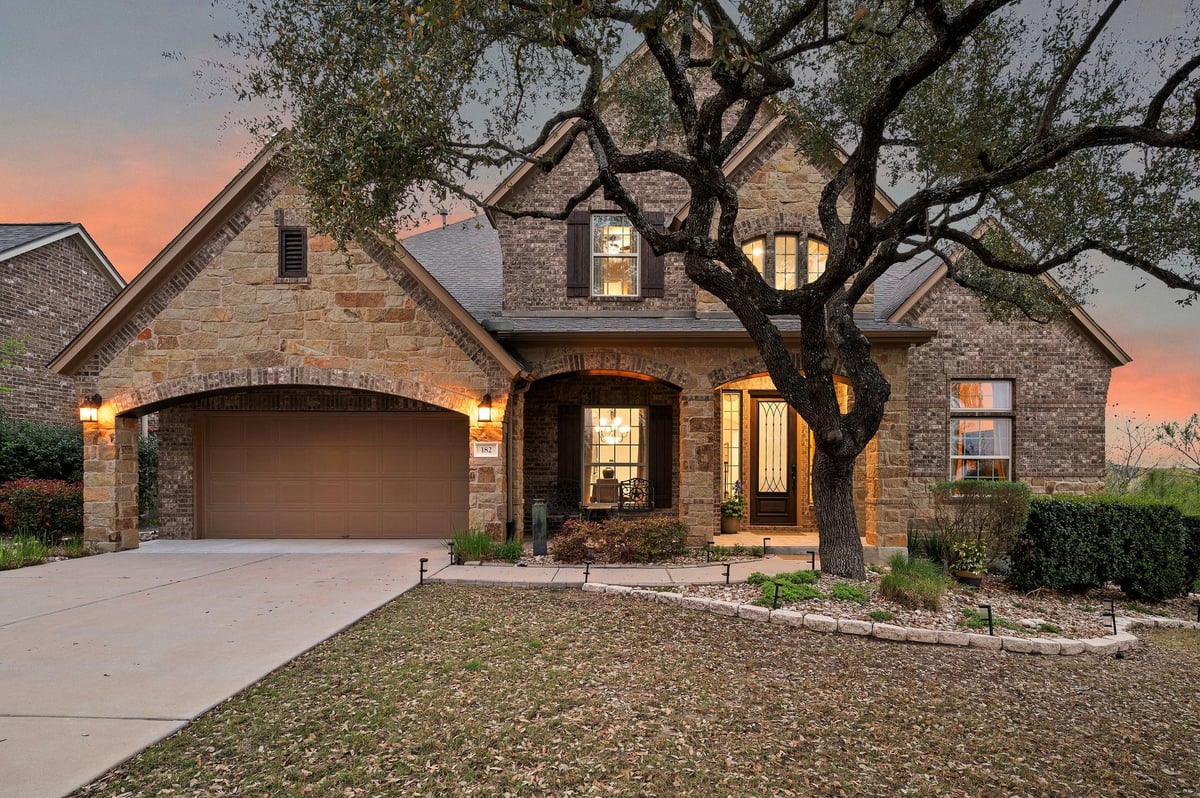 View 182 Emma Loop in Reunion Ranch 182 Emma Loop - front exterior - Luxury home in Reunion Ranch, Austin, TX
