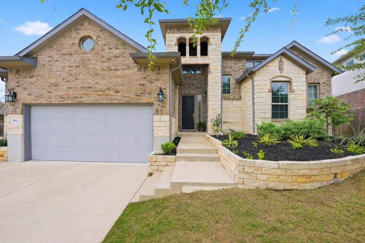 View 183 Lacy Oak Dr in Sunfield Ph Two Sec Nine 183 Lacy Oak Dr - front exterior - Luxury home in Sunfield Ph Two Sec Nine, Buda, TX