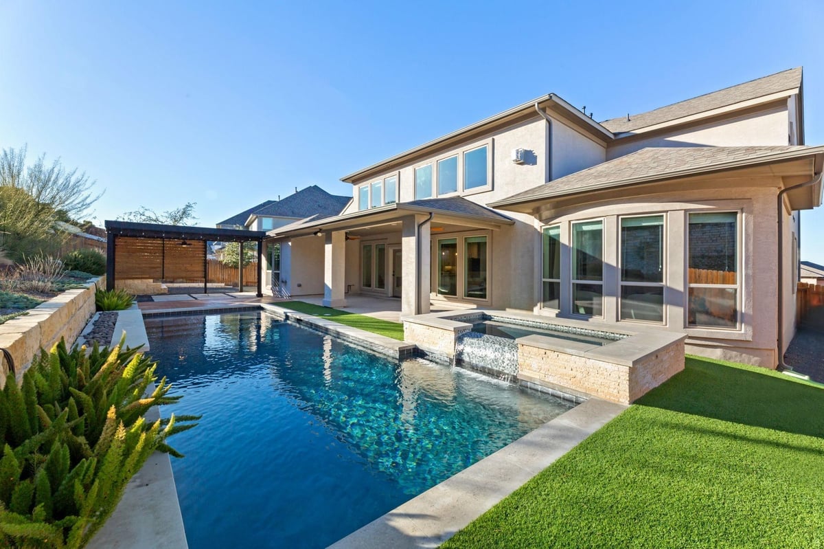 View 18301 Hewetson CV in Sweetwater 18301 Hewetson CV - front exterior - Luxury home in Sweetwater, Austin, TX