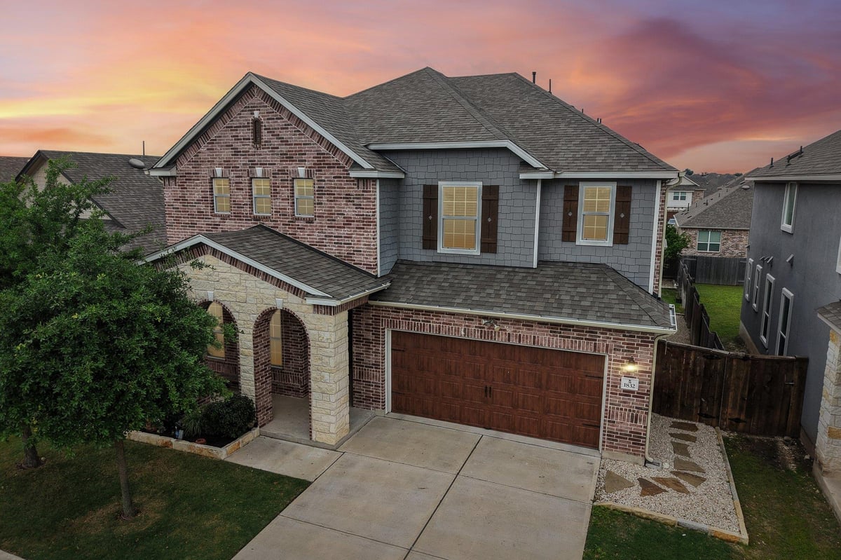View 1832 Stinnett Dr in L228416E - MASON RANCH KB STANDARD 1832 Stinnett Dr - front exterior - Luxury home in L228416E - MASON RANCH KB STANDARD, Leander, TX