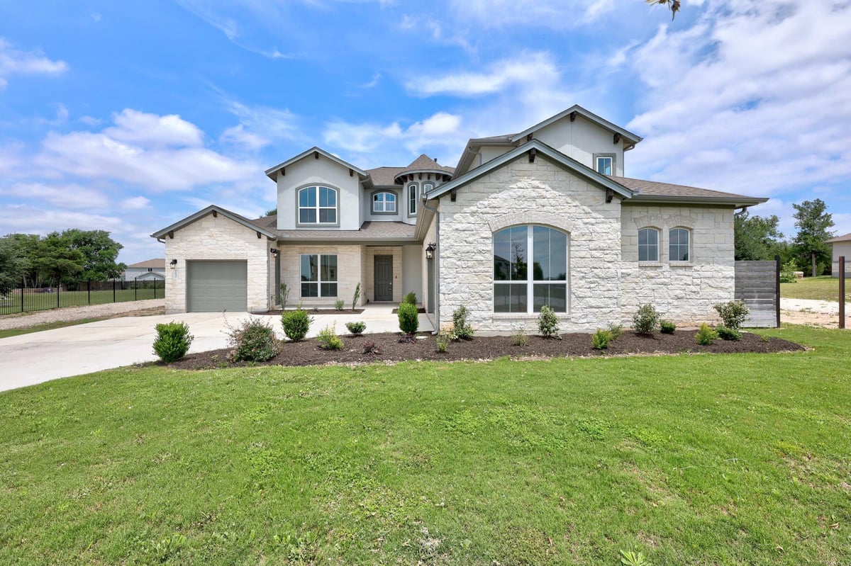 View 1837 Halflinger Ln in Bonnet 1837 Halflinger Ln - front exterior - Luxury home in Bonnet, Leander, TX