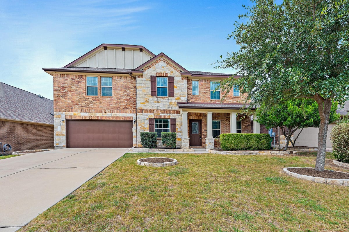 View 18412 Wind Valley WAY in Falcon Pointe Sec 13 Ph A 18412 Wind Valley WAY - front exterior - Luxury home in Falcon Pointe Sec 13 Ph A, Pflugerville, TX