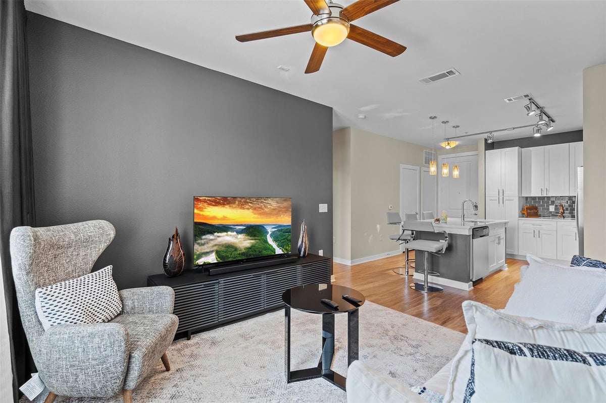 Primary bedroom at 1900 Barton Springs Rd Unit #5027 - 2 bed 2 bath home