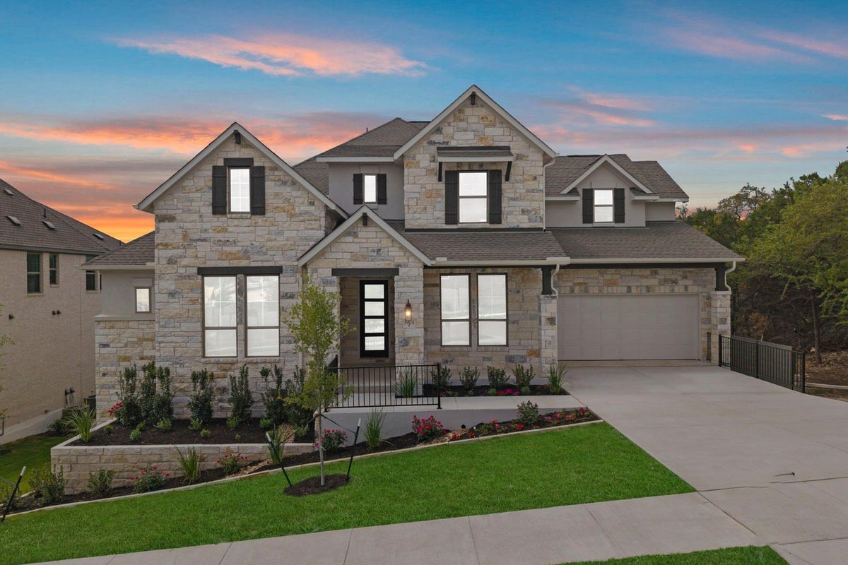 View 1904 Crimson Sunset Dr in Wolf Ranch 1904 Crimson Sunset Dr - front exterior - Luxury home in Wolf Ranch, Georgetown, TX