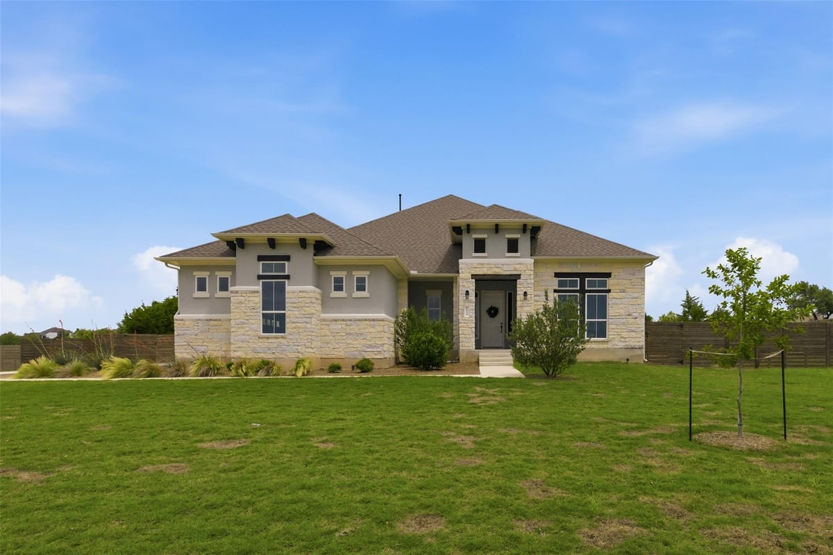 View 1937 Halflinger Ln in Bonnet 1937 Halflinger Ln - front exterior - Luxury home in Bonnet, Leander, TX